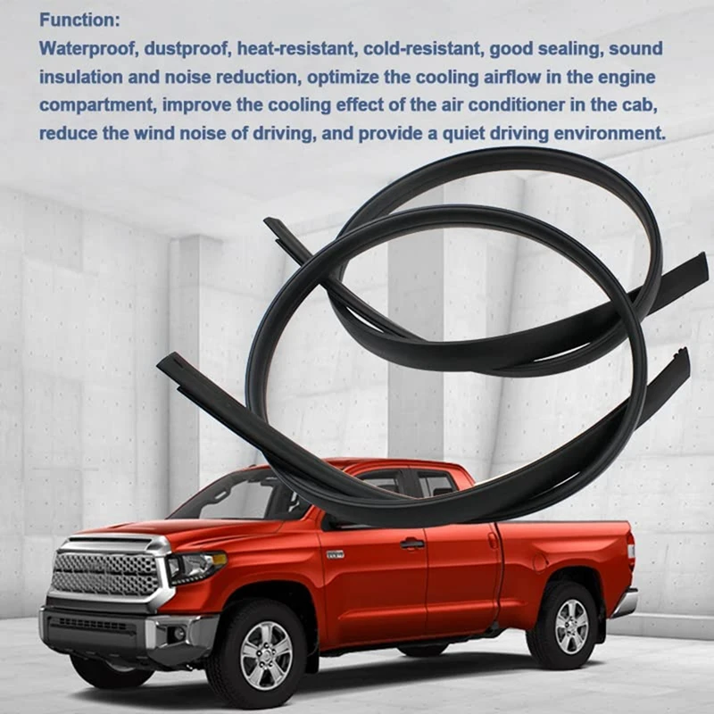 2PCS Roof Drip Molding Weatherstrip Replacement Accessories For Toyota  Double Cab 2007-2020,‎755520C050 / ‎755510C050