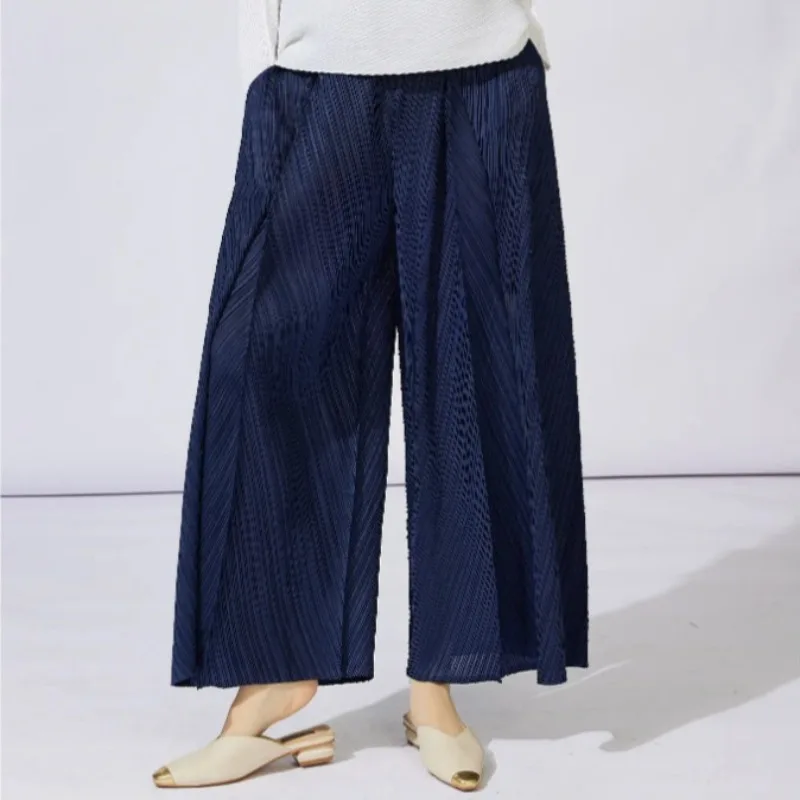 

Miyake Pleated Hundred Casual Pants 2026 New Women's Solid Color Loose Fashion Simple Comfortable Wide-legged Nine-minute Pants