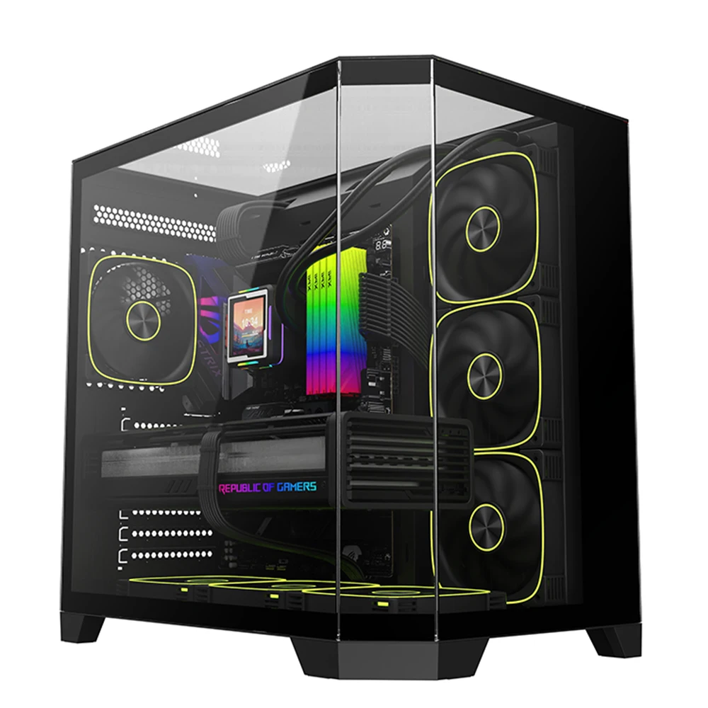 2025 رائجة البيع OEM ATX Micro-ATX ITX الزجاج المقسى RGB حافظة مروحة USB3.0 منتصف برج الألعاب حافظة الكمبيوتر هيكل الكمبيوتر لسطح المكتب