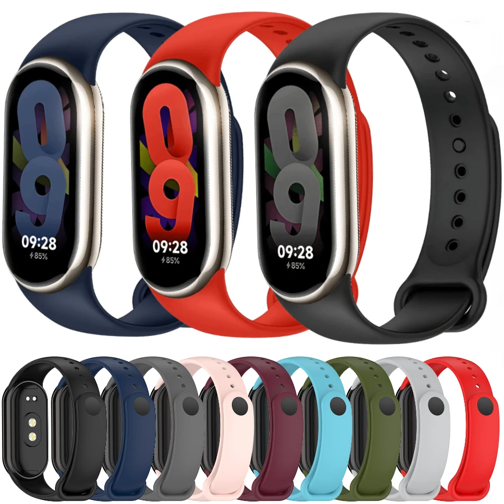 Sports Soft Silicone Strap for Xiaomi Band 10 9 8 Replacement Bracelet Mi Band 11 Wristband Accessories Xiaomi MiBand 9 8 Correa
