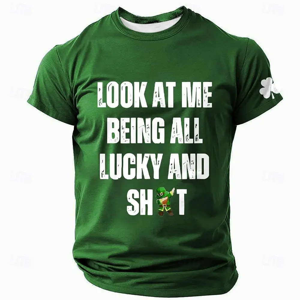 Cross-border Saint Patrick's Day Irish T-shirt Men's Short-sleeve Top 3D Printing Source Factory Wholesale from One Piece