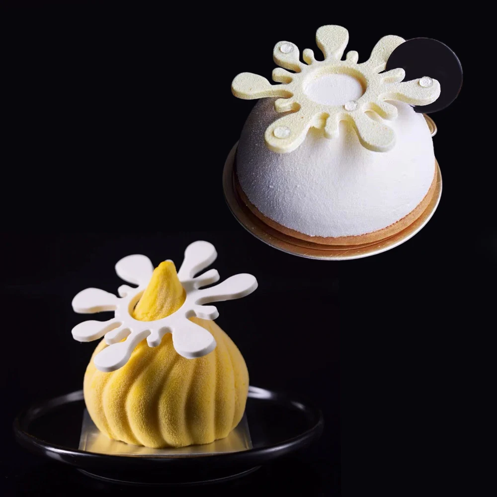 Water Splash Design Mousse Cake Mold Chocolate Crispy Dessert Decoration Tool Food Grade Silicone Mold Kitchen Bakeware