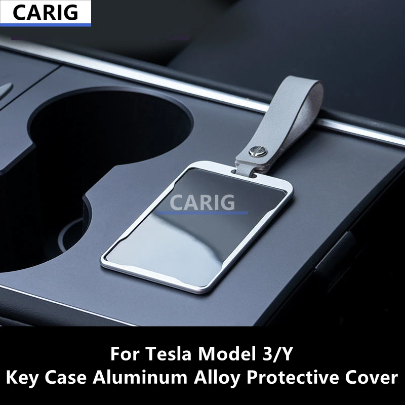 For Tesla Model 3/Y Card Key Case Aluminum Alloy Protective Cover All-Inclusive Anti-Slip Accessories