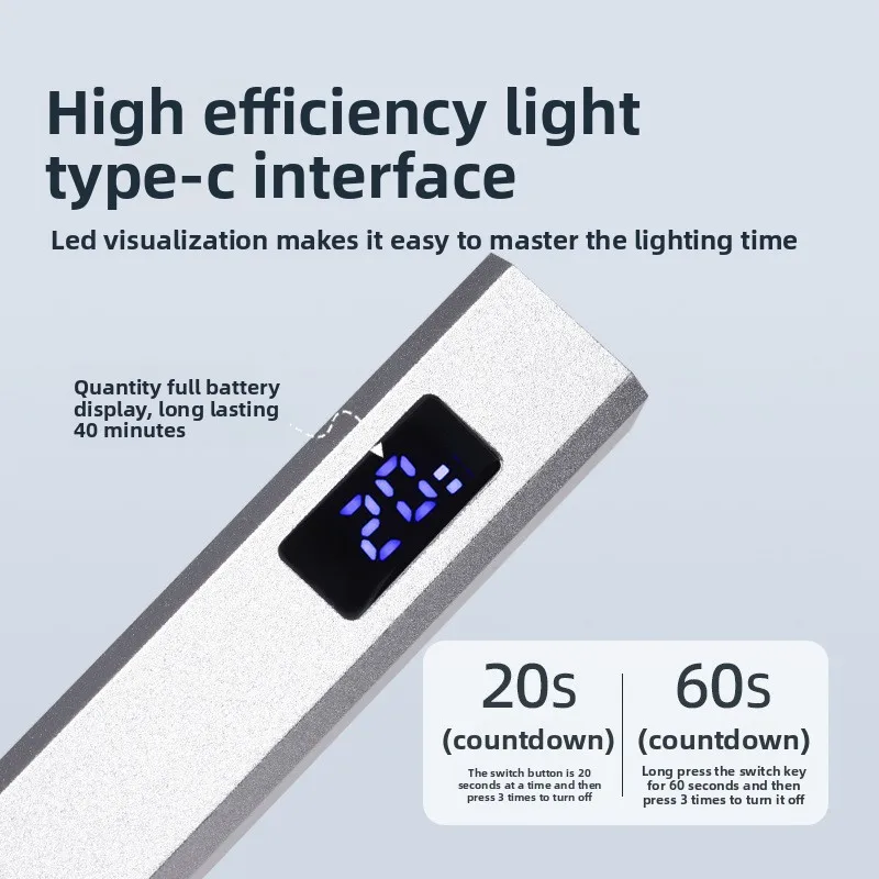 Przenośna, ręczna mini lampka do paznokci do szybkiego suszenia wszystkich lakierów hybrydowych, suszarka do paznokci USB, mini lampka UV LED w formie długopisu.