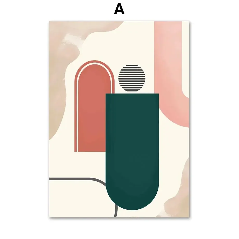 Abstract Lines Girl Arch Geometry Artwork Canvas Paintings Nordic Style Posters Wall Pictures for Living Room Decoration