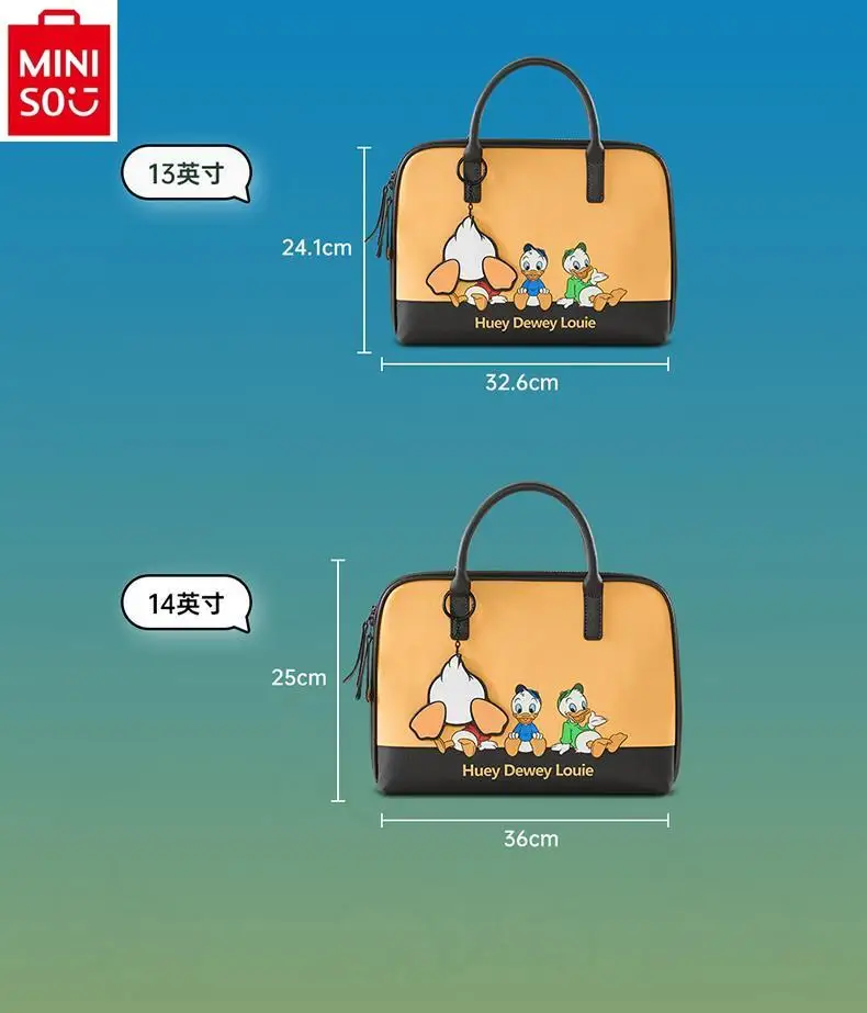 Miniso Disney Donald Ente Laptop-Tasche 14 13 13,3 Student hochwertige multifunktion ale Aktentasche mit großer Kapazität