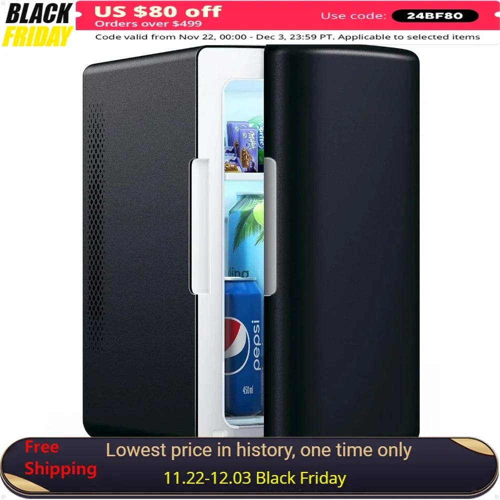 

6 L/8 Cans Mini Fridge, Makeup Skincare Fridge, 110V Thermoelectric Cooler and Warmer Tiny Fridge, Portable Refrigerator