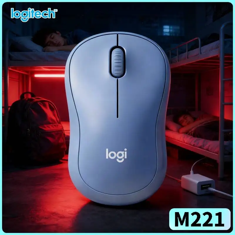 Logitech M221 Wireless Mouse - SilentTouch Button Tech, Extended Battery, 1000 DPI, Ergonomic Build for Professionals