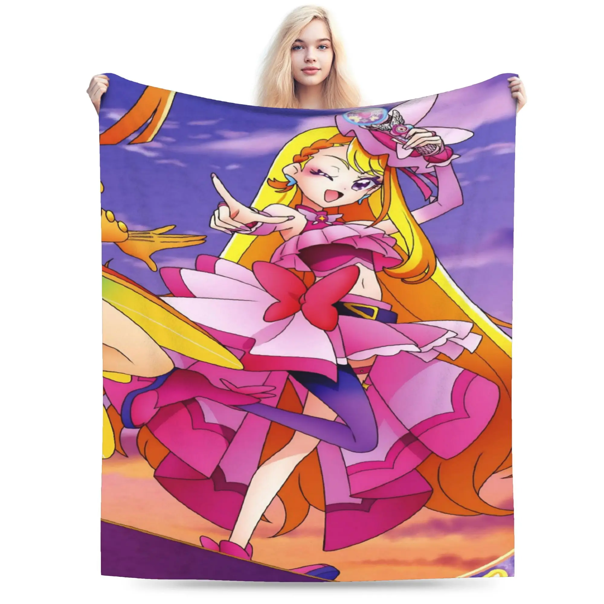 Comfortable Soaring Sky Pretty Cure Blanket Accessories Bedding Decorative  Blanket Throw Super Soft Flannel for Car