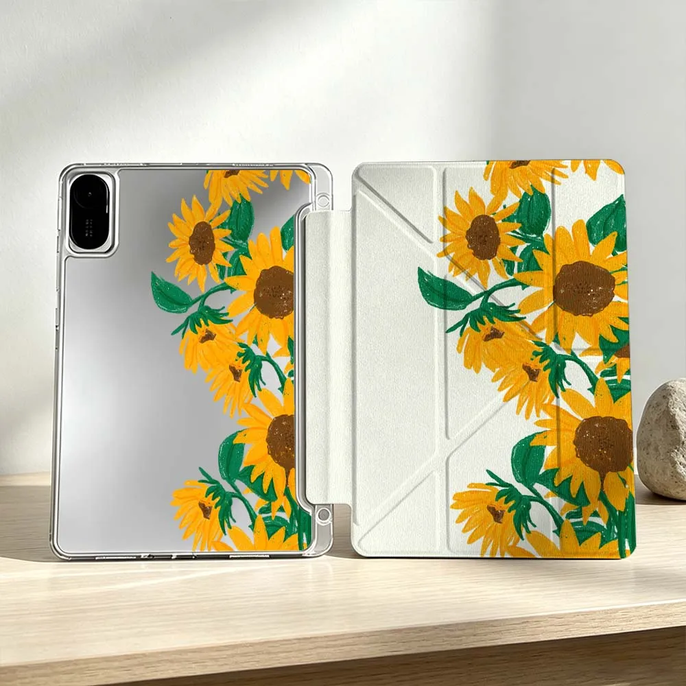 

Artistic Sunflower Pattern For Xiaomi Mi Pad 8 7 6 5 Pro Redmi Pad SE 2 Poco Pad Foldable 3Y Tablet Case Soft