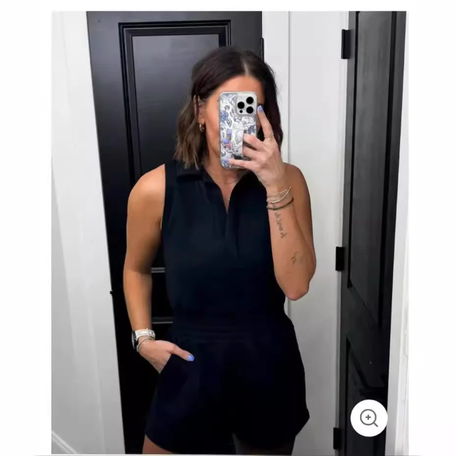 One Piece Women Playsuits Sexy Sleeveless Overalls Short Pants High Waist Rompers Y2k Streetwear Jumpsuit Party Summer 2026