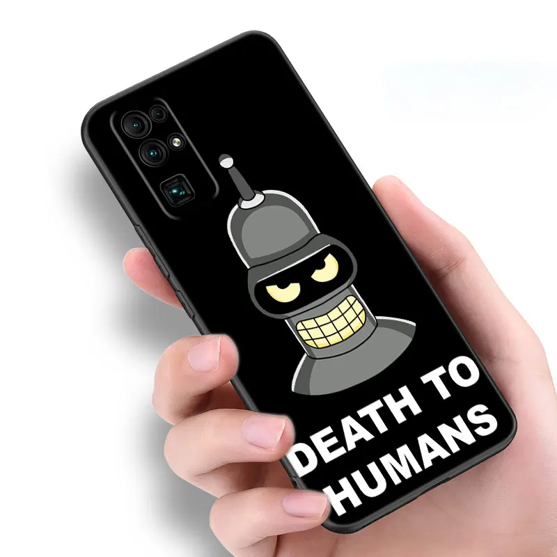 Cartoon Futurama Bender Black Phone Case For Honor 70 90 Lite X40 GT X50 i X5 Plus X6A X6S X7A X8A X8B X6 X7 X8 X9 4G X9A X9B 5G