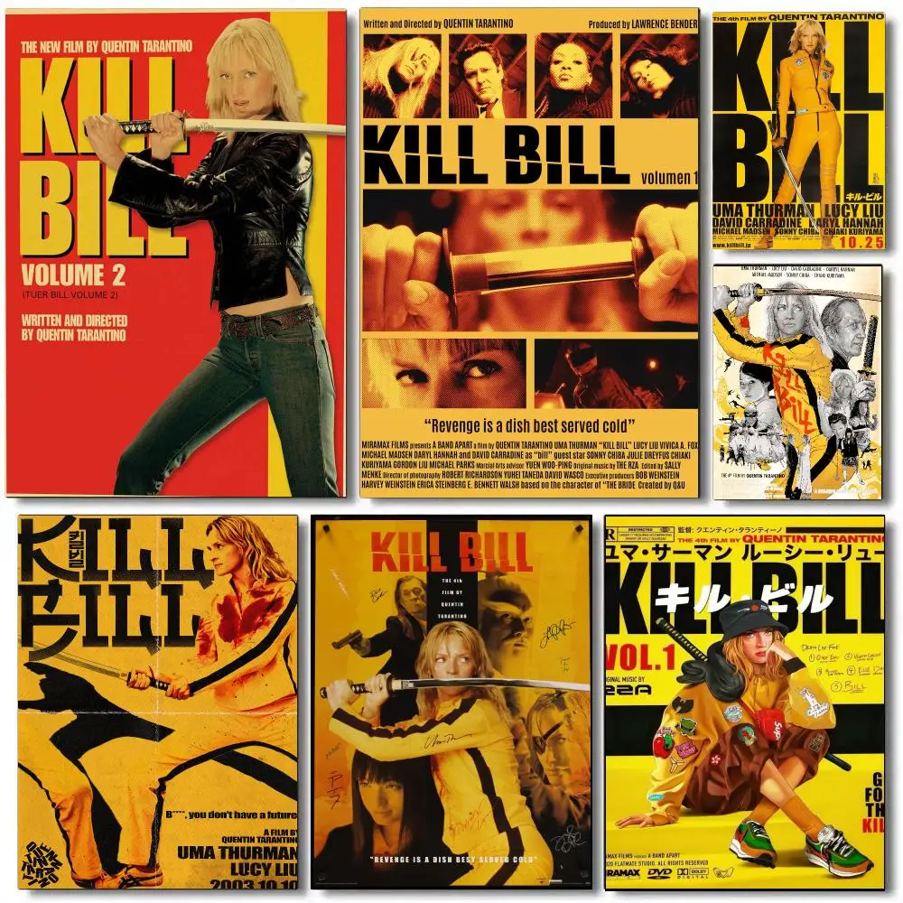 Classic Hot Movie K-Kill Bill Poster Self Adhesive Wall Art Decor for Bedroom Living Room Office Home Decor Gift