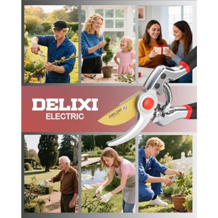 9.25 Tesouras de poda resistentes para jardineiros profissionais: design de desvio com lâmina revestida de teflon de aço SK5 para cortes suaves 1 C