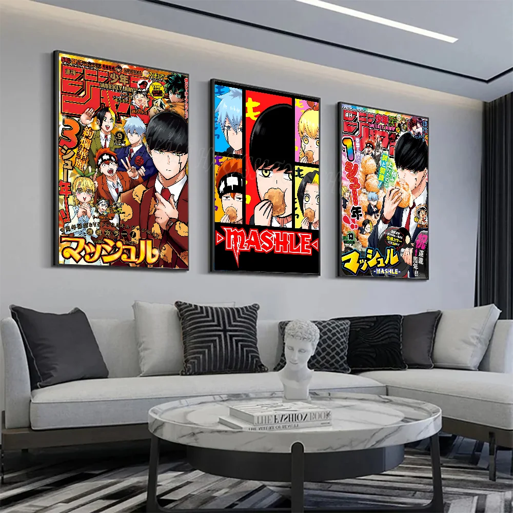 Anime Gmae Mashle Poster Wall Art Home Decor Room Decor Digital Painting Living Room Restaurant Kitchen Art