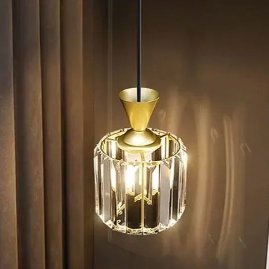 Modern Crystal Pendant Light Nordic Gold Hanging Lamp Bedside  Living Room Restaurant Shop Bar Fixture Decoration