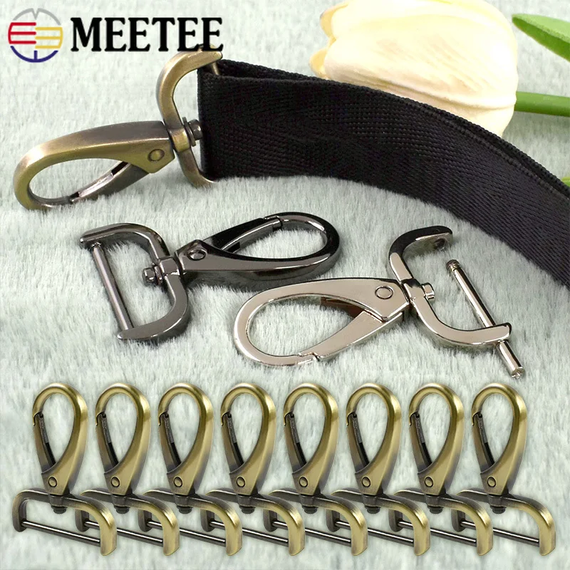 

10Pcs 13-38mm Metal Detachable Buckles Keychain Swivel Lobster Clasp Bag Strap Snap Hook Carabiner Clips Hardware Accessories