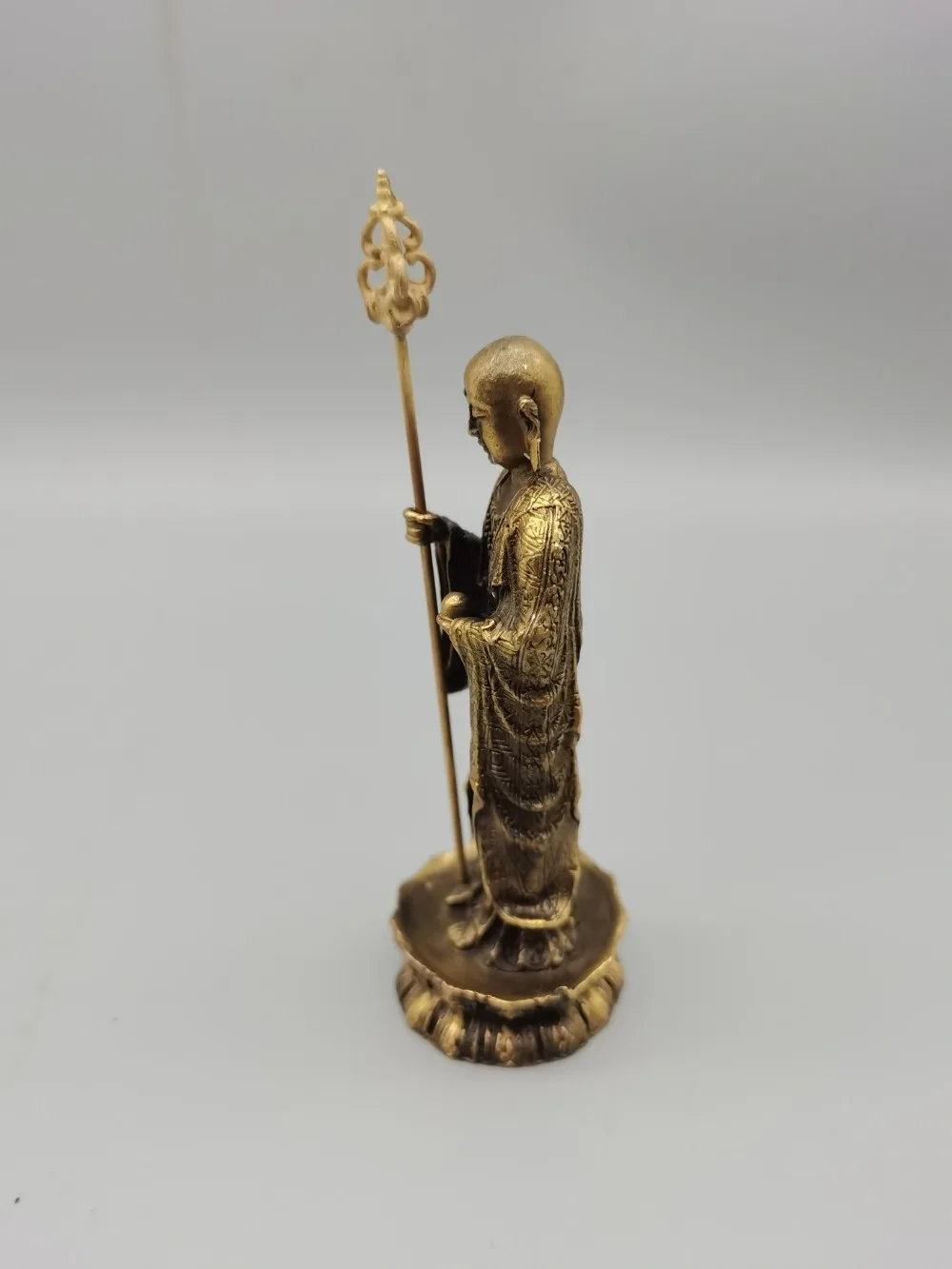 CHINA antique brass fengshui Bodhisattva of dizang King small Statue Metal crafts family decorations statue