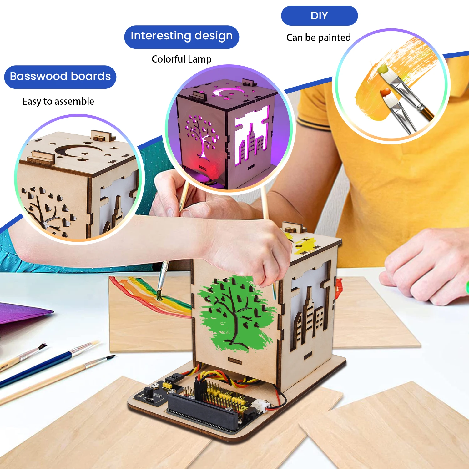Keyestudio DIY Colorful Lamp Micro:bit V2 Starter Kit For BBC Microbit Programming DIY Electronic Starter Kit+14 Basic Projects