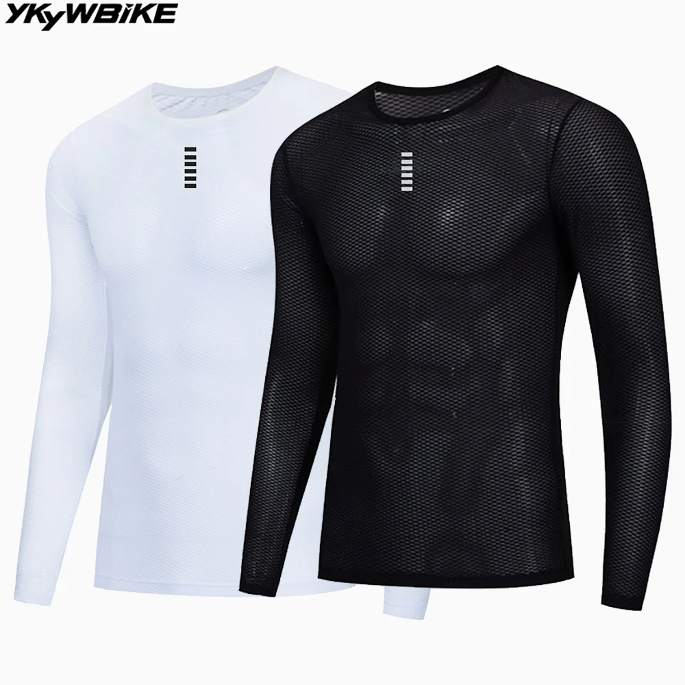 

YKYWBIKE Cycling Base Layer Long Sleeve Underwear Racing Bicycle Shirt black white BikeSports Bike Shirt