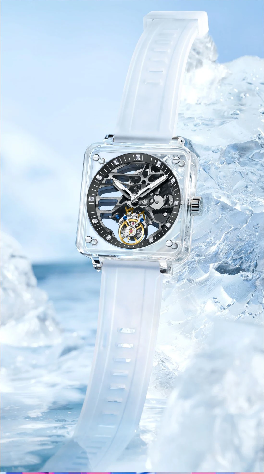 AESOP (7058G-A) Manual Wind Tourbillon Men's Watch Sapphire Crystal Case Waterproof 30M Luminous Hands Casual Business Style