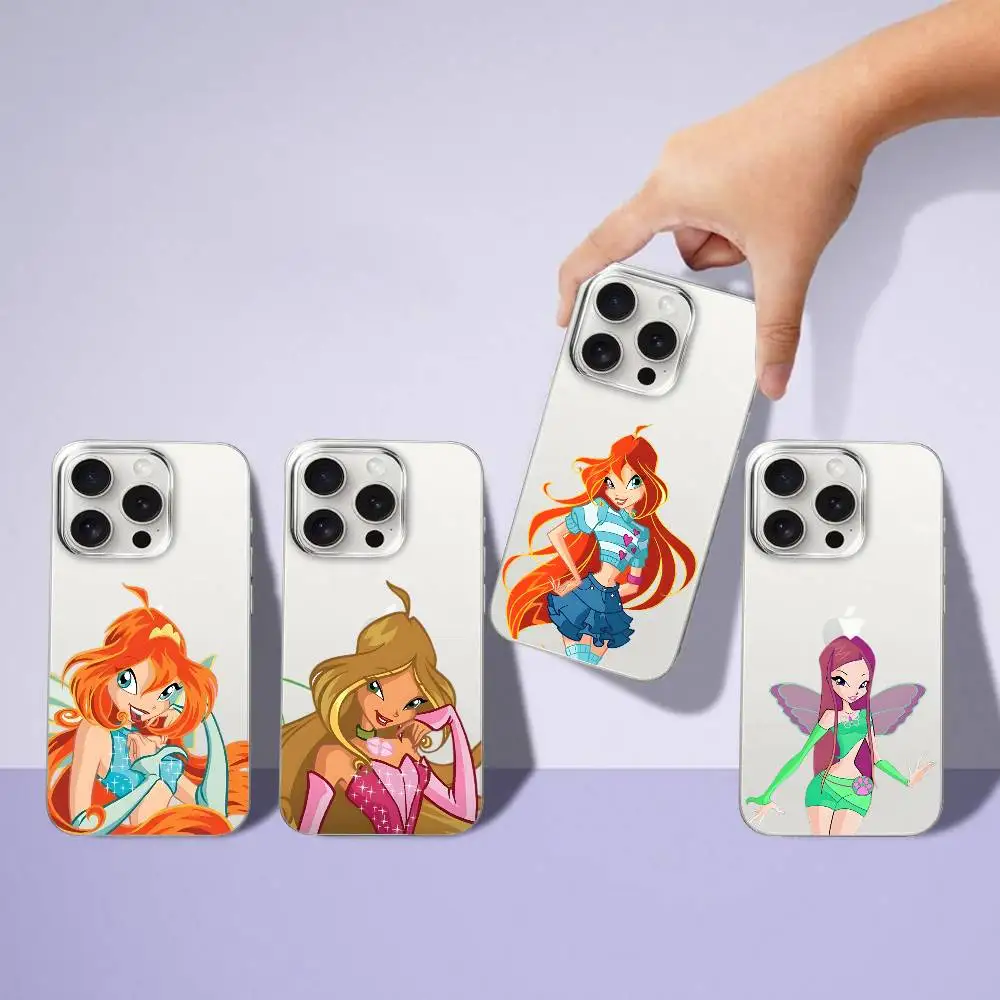 Girl-W-Winx-Cute-Clubs جراب هاتف آيفون 17 16 15 14 Plus 13 12 11 Pro Max غطاء خلفي للهاتف غطاء شفاف مقاوم للصدمات