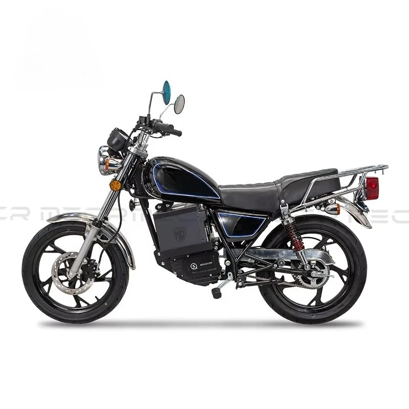 72V High Speed Electric Motorcycle Adult Customizable Retro E-Motorbike with Cargo Rack for Food Delivery & Commute