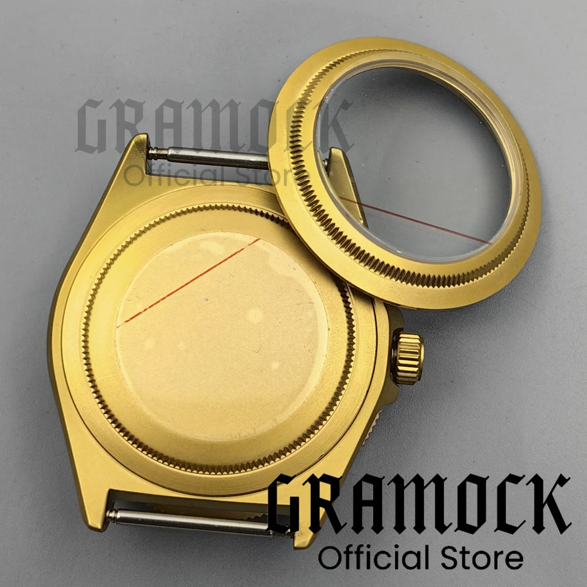 Gramock Tactical Frog FX-Diving Matte Gold Watch Case Domed Sapphire Lume Insert Fit NH34 NH35 NH36 Watch Mod Parts Accessories