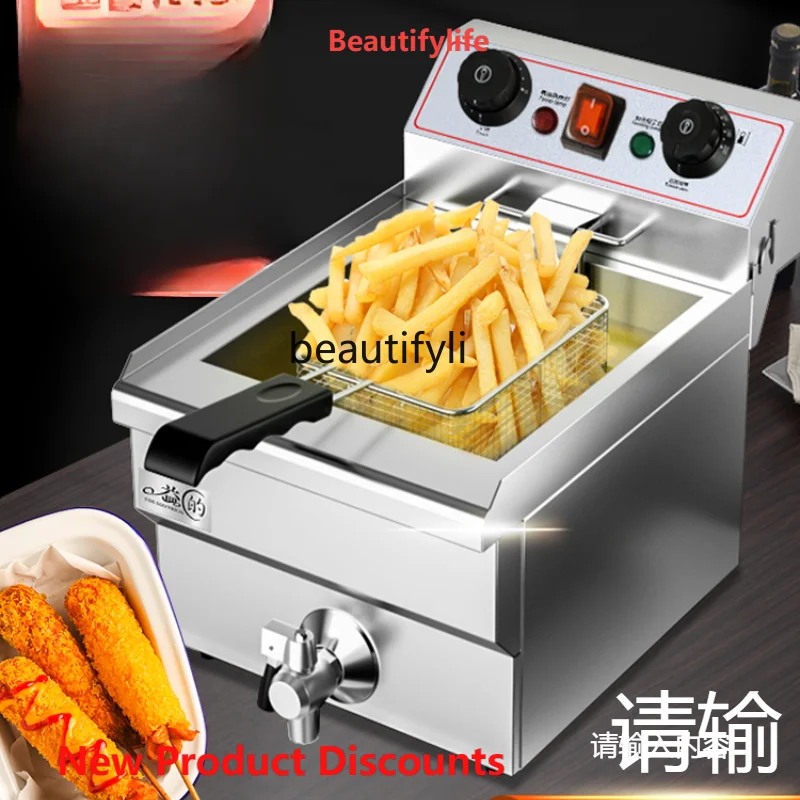 

A61 Commercial Electric Fryer Deep Frying Pan Fried Machine Fried Chicken Fryer Snack Stall Equipment