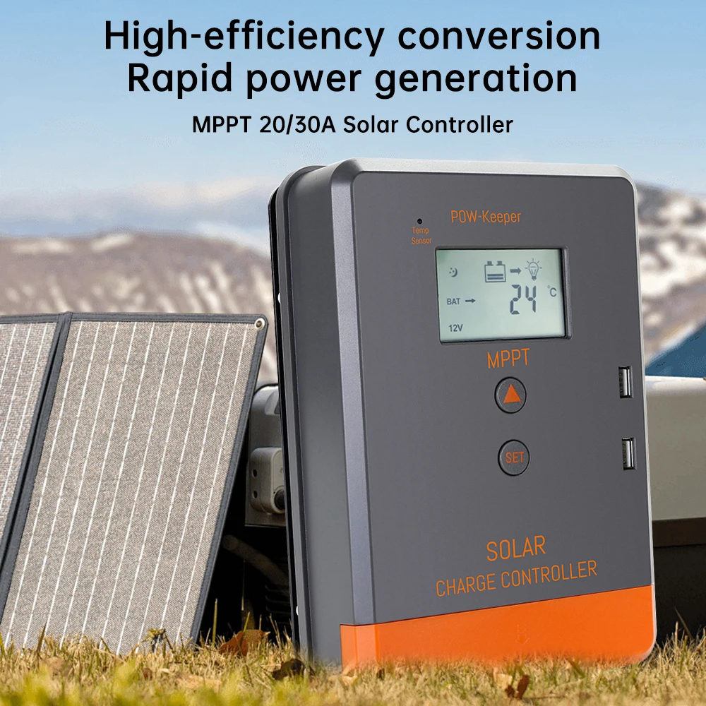 20A / 30A MPPT Solar Controller Charger LCD Dual USB Port Solar Panel Voltage Regulator PV Energy Storage Controller