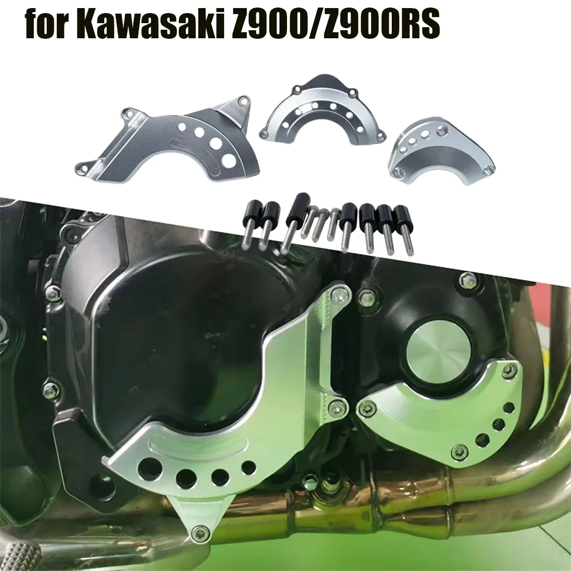 Suitable for Kawasaki Z900/Z900RS modified engine engine fall protection cover protective cover CNC aluminum alloy