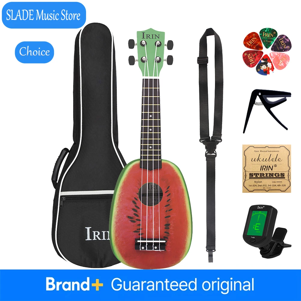 

IRIN 21 Inch Ukulele 4 Strings Watermelon Fruit Hawaiian Guitar Instrument Premium Basswood Ukulele Soprano Guitar Gig Bag Gift