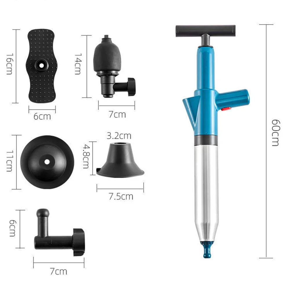 Toilet Clogged Unclogging Device Pipe Plunger High Pressure Drain Plunger Dredge Clog Bath Toilets Bathroom Shower Sink Bathtub