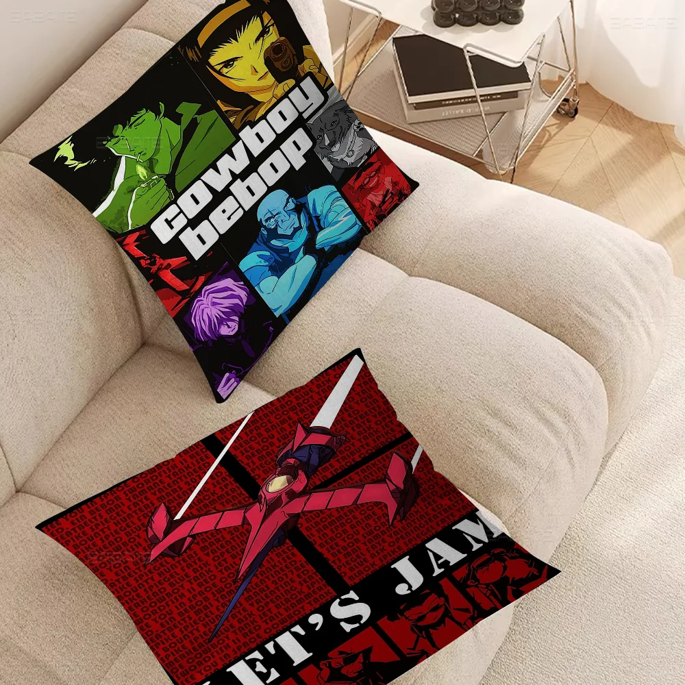 

Cowboy Bebop Cushion Cover Inches Farmhouse Decor Home Throw Pillow Covers For Couch Decorations