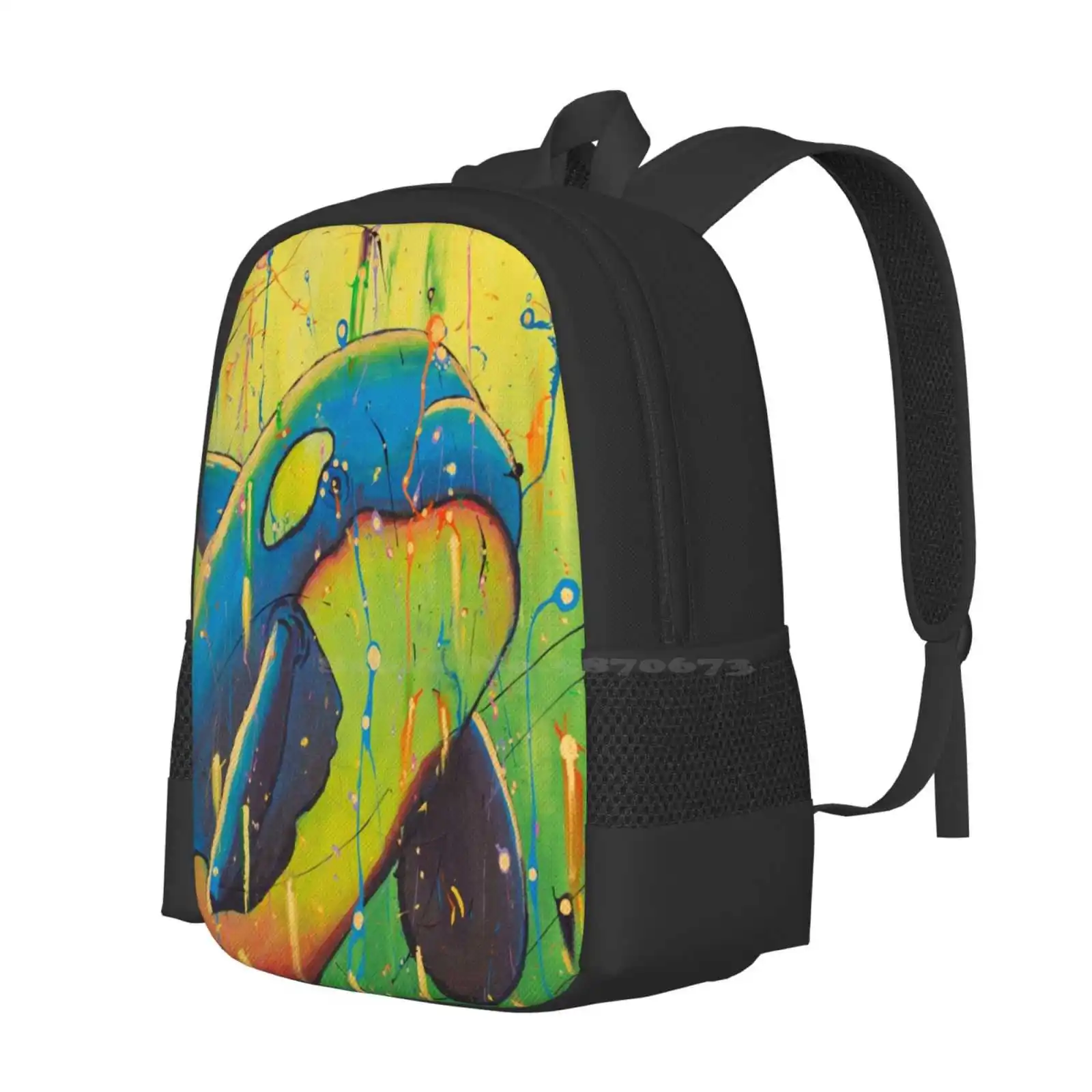 The Universal Orca Bag Backpack For Men Women Girls Teenage Orca Killer Whale Universal Colorul Rainbow Gold Ocean