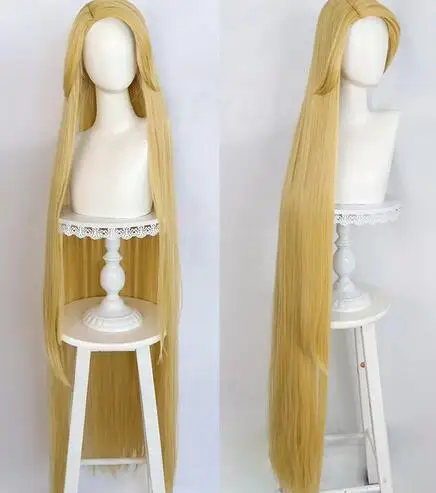 Movie Rapunzel 150cm Long Straight Golden Cosplay Wigs Tangled Princess Heat Resistant Synthetic Hair Anime Wig