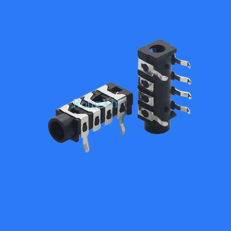 100pcs/ PJ-313B headphone power socket 6 pins 2 fixed pins Ф 3.5MM socket