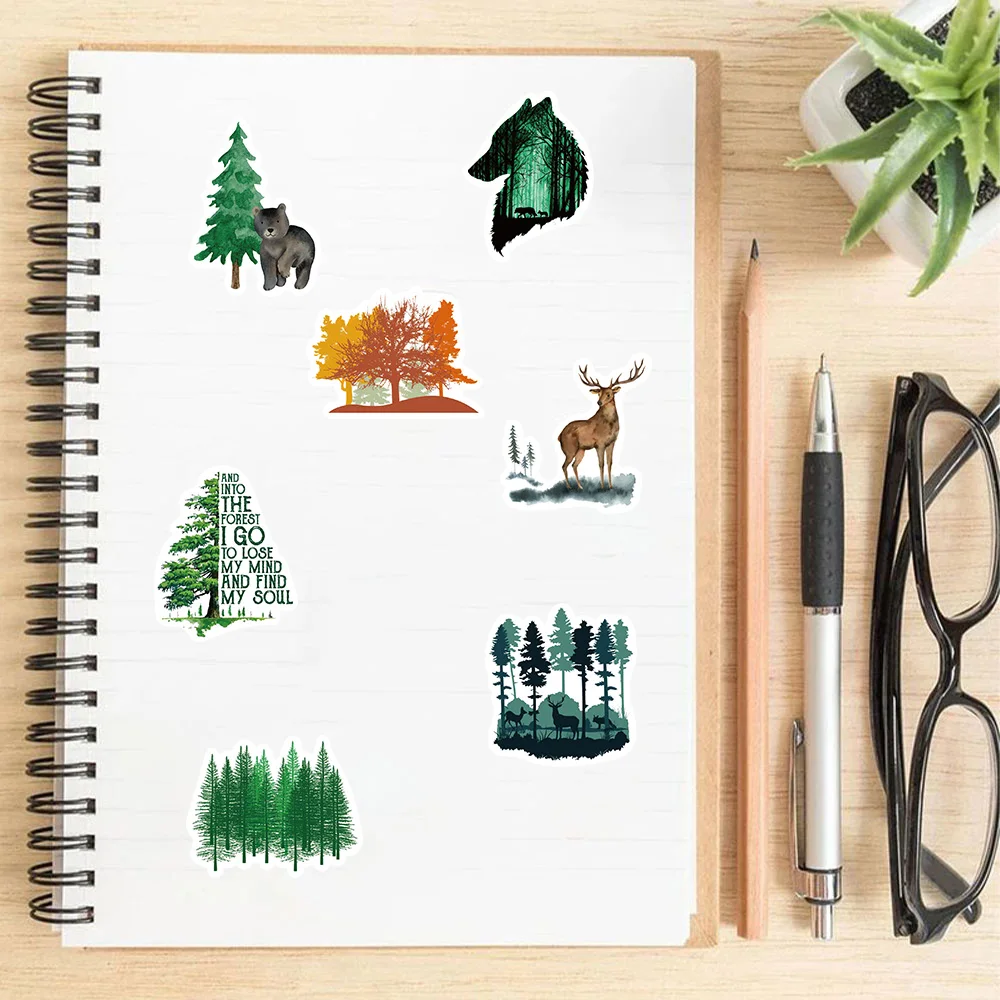 50 pçs floresta graffiti adesivos telefone scrapbooking papelaria caixa de armazenamento guitarra skate copo água adesivos decorativos