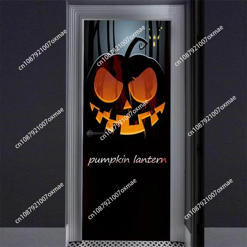 Halloween Horror Nun Creative 3d Door Sticker Personality Wooden Door Haunted House Escape Decorative Wall Sticker Props
