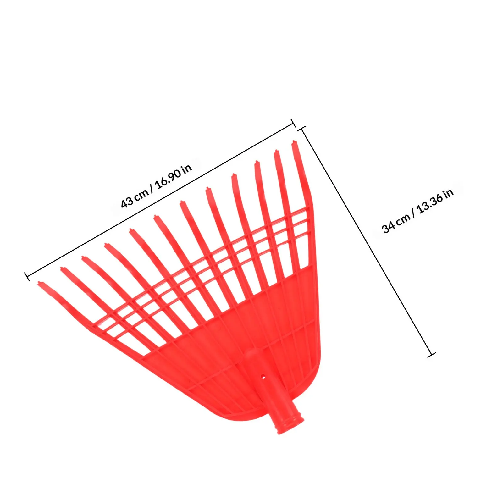 Red Plastic 12 Teeth Garden Rake Head Replacement Efficient Leaf Scoop Lawn Yard Leveling Tool for Outdoor Gardening