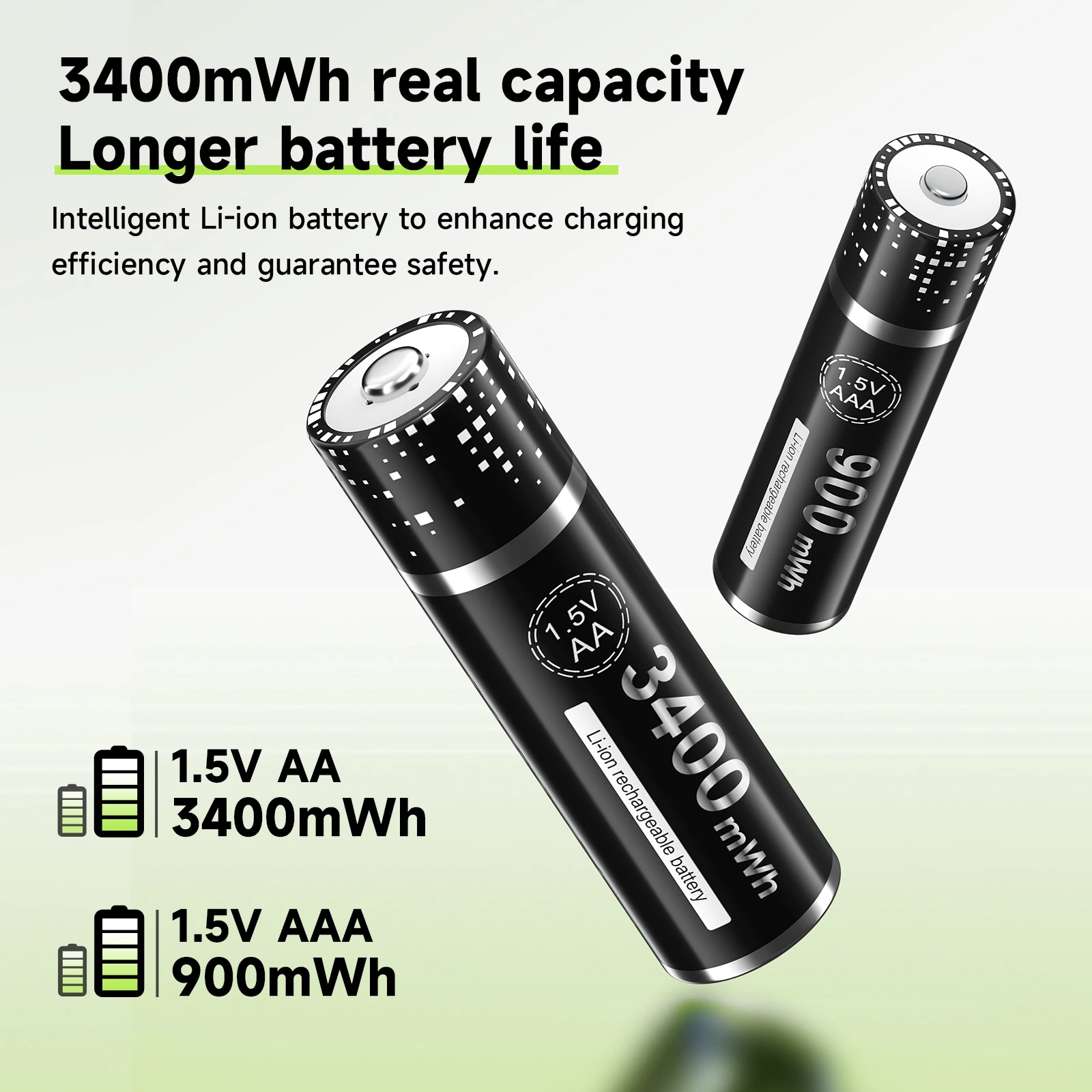 بالو 1.5 فولت AA AAA بطارية قابلة للشحن AA بطاريات ليثيوم أيون 2A 3A بطارية لعبة لعبة وحدة التحكم الماوس التحكم عن بعد جرس الباب