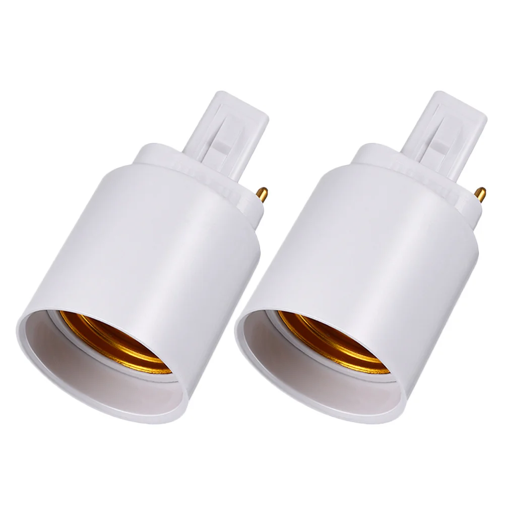 

2pcs Light Socket Converter Gu24 To E27 Adapter White Lamp Holder Bulb Base Change Pbt Plastic Fixture For Led Bulbs