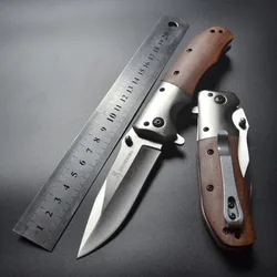 Cuchillo plegable portátil para exteriores para hombres, cuchillos de bolsillo tácticos militares de supervivencia de alta dureza para acampar y pescar