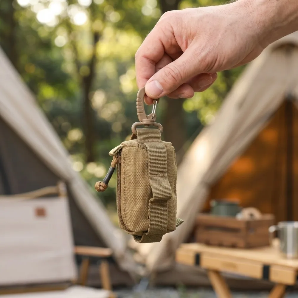 Small Men Sports Coin Purse Mountaineering Buckle Wear-Resistant Key Organizer Pouch Outdoor Hanging Pouch Card Holder Men Male