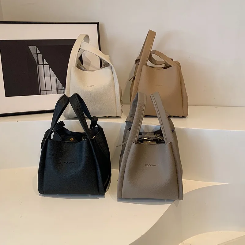 

Модная сумка-ведро из искусственной кожи с большим узором личи для женщин, сумка-тоут, комплект для мамы и дочки, стильная сумка на плечо