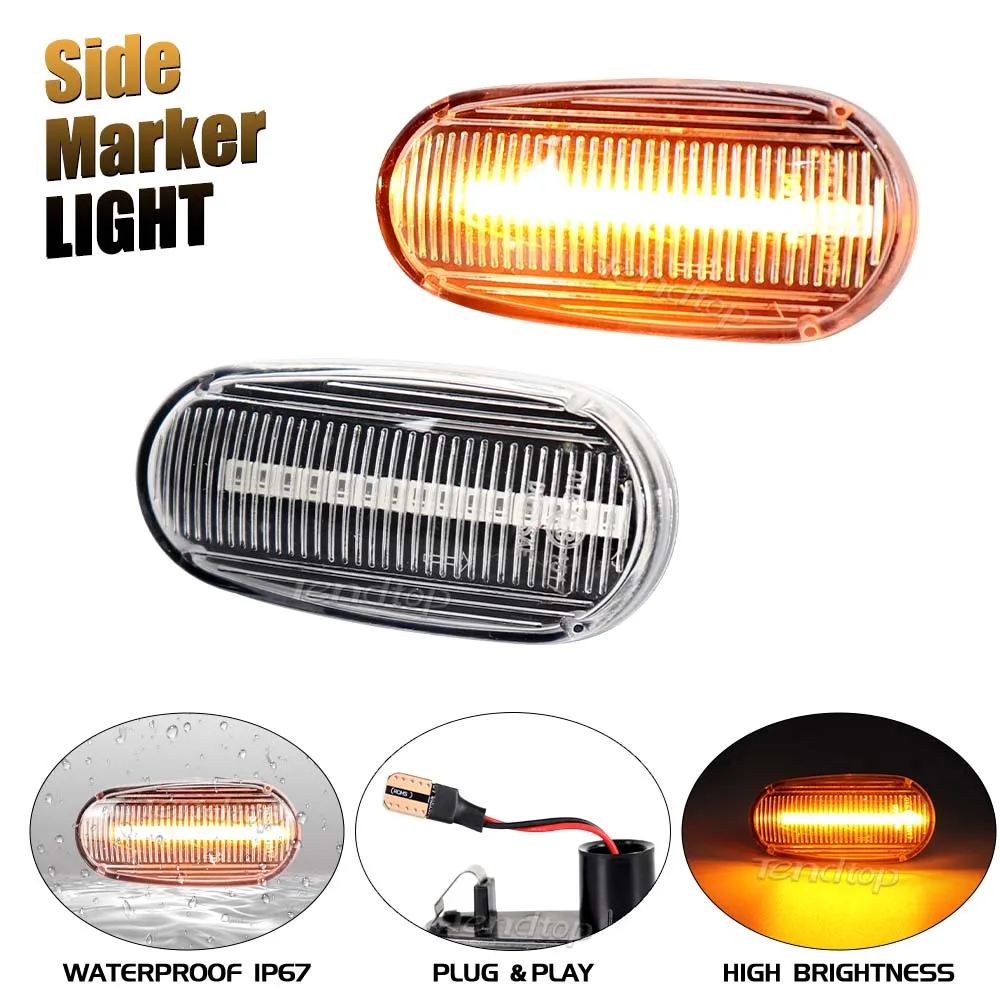 2pc Dynamic LED Side Marker Lights Arrow Turn Signal Flashing Blinker Lamp For Alfa Romeo Mito 955 147 937 Fiat Bravo 2