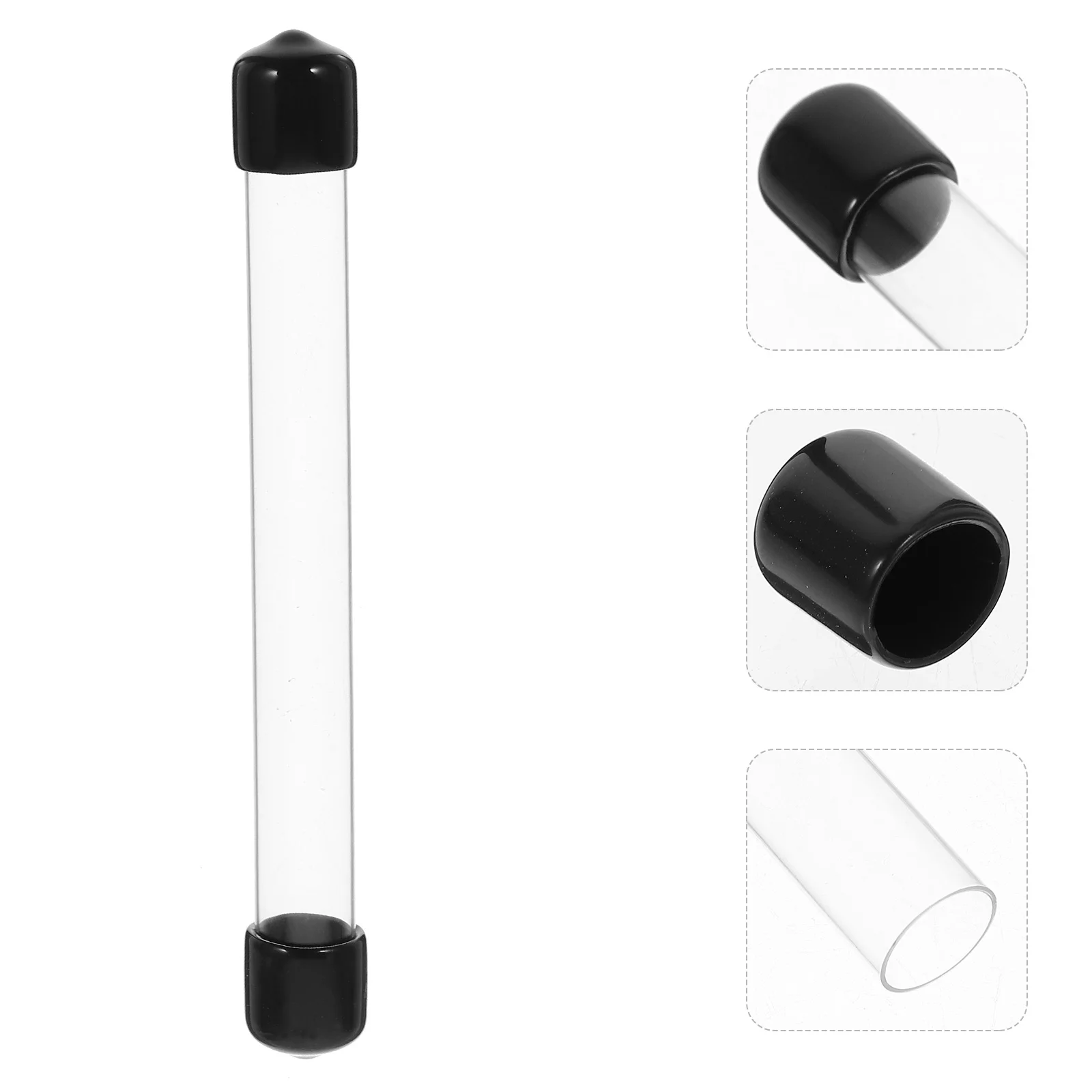 6 Pcs Transparent Agarwood Tube Round Storage Plastic Lid Portable Incense Stick 230X12mm Simple Design Clear Observation