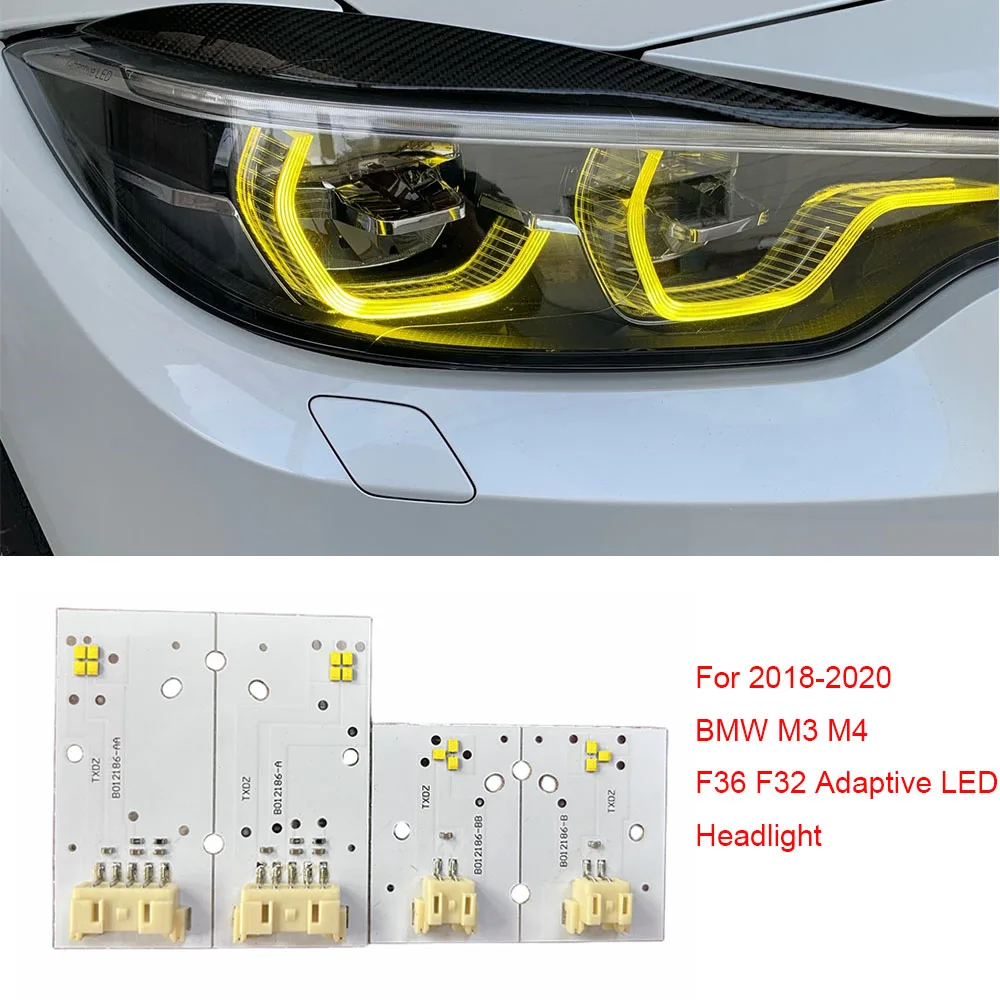 

Yellow Lemon DRL for 18-20 BMW M3 M4 F80 F82 F36 LCI M3 430i 440i Angel Eyes Adaptive LED Headlight Yellow Daylight Chips