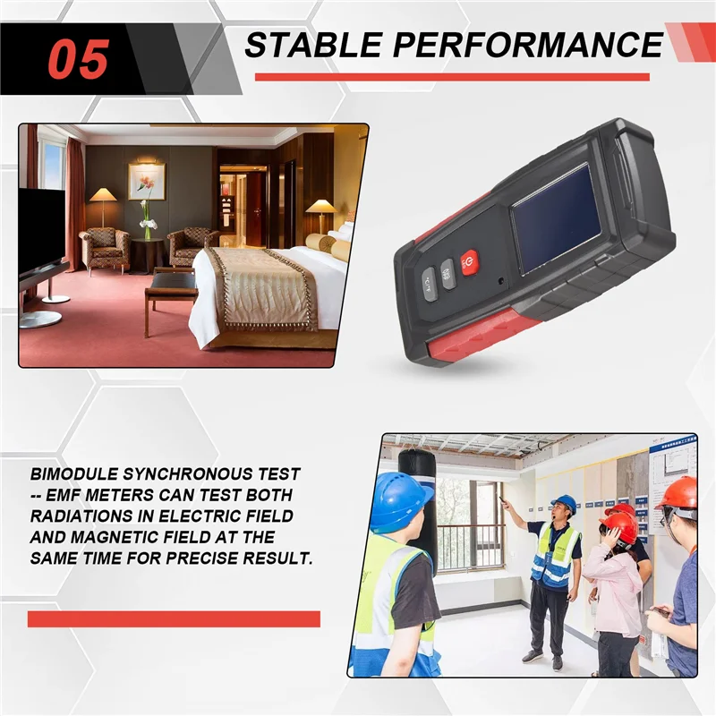 AK51-EMF Meter USB Rechargeable, Radiation  For Electromagnetic Field And Temperature Precise For Home Appliances