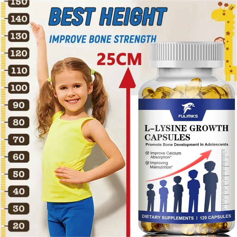 كبسولات مكملة L-Lysine، الأحماض الأمينية، امتصاص الكالسيوم، دعم دعم مفاصل نمو العظام، وظيفة المناعة - نباتي